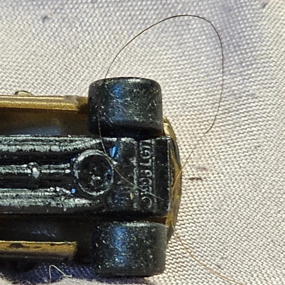 Vintage LGT Micro Die-Cast Sedan Gold Blue Windows Miniature Toy Car Collectible